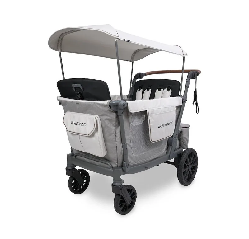 Bollerwagen L4 Doppelsitziger Kinderwagen für 4 Kinder by Wonderfold in Grey – product photo