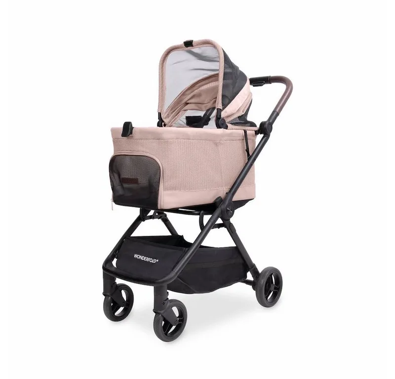 Hunde-Transportbox Bella Tier Transportwagen / Hunde Buggy de Wonderfold en Rose – photo produit 5 sur 5