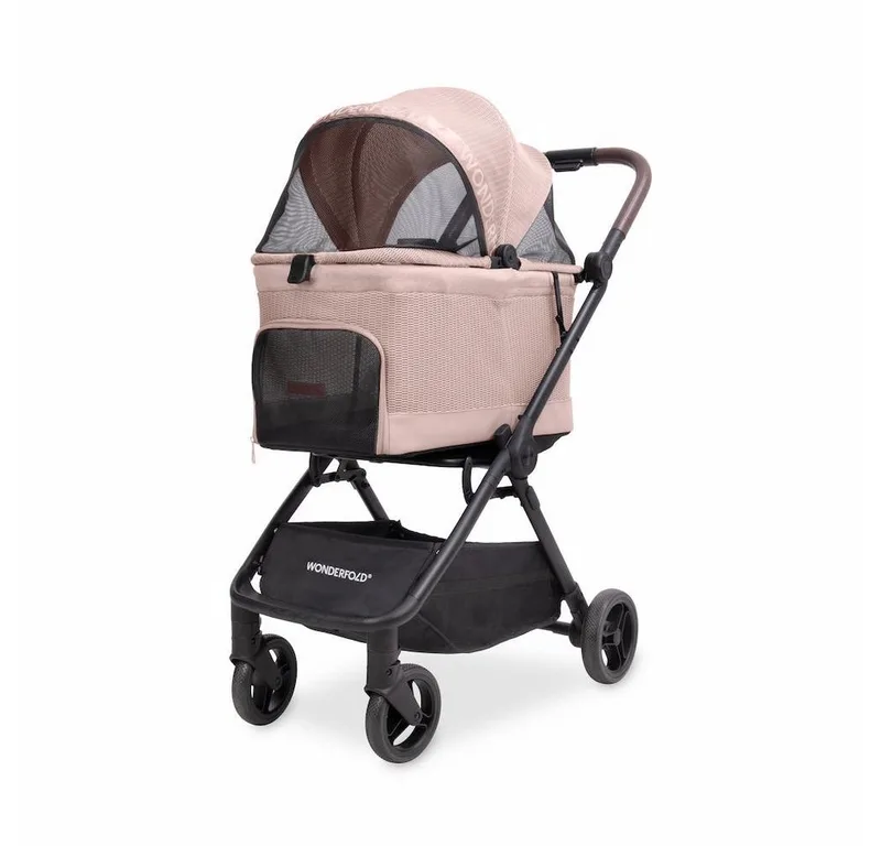Hunde-Transportbox Bella Tier Transportwagen / Hunde Buggy de Wonderfold en Rose – photo produit 4 sur 5