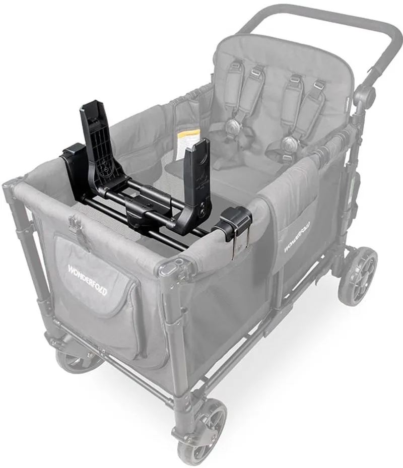 W4 Autostoeladapter - Voor Kinderwagen en Buggy - 360° Draaibaar by Wonderfold in Black – product photo