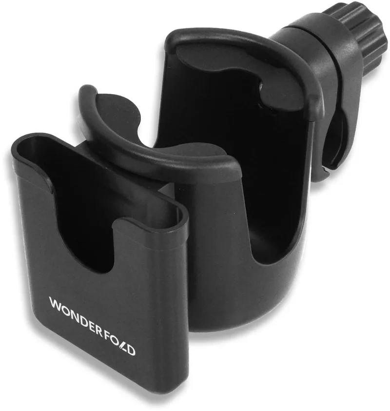 WCPH Beker- en telefoonhouder - Voor Kinderwagen - Bolderkar - Rubber de Wonderfold en Noir – photo produit