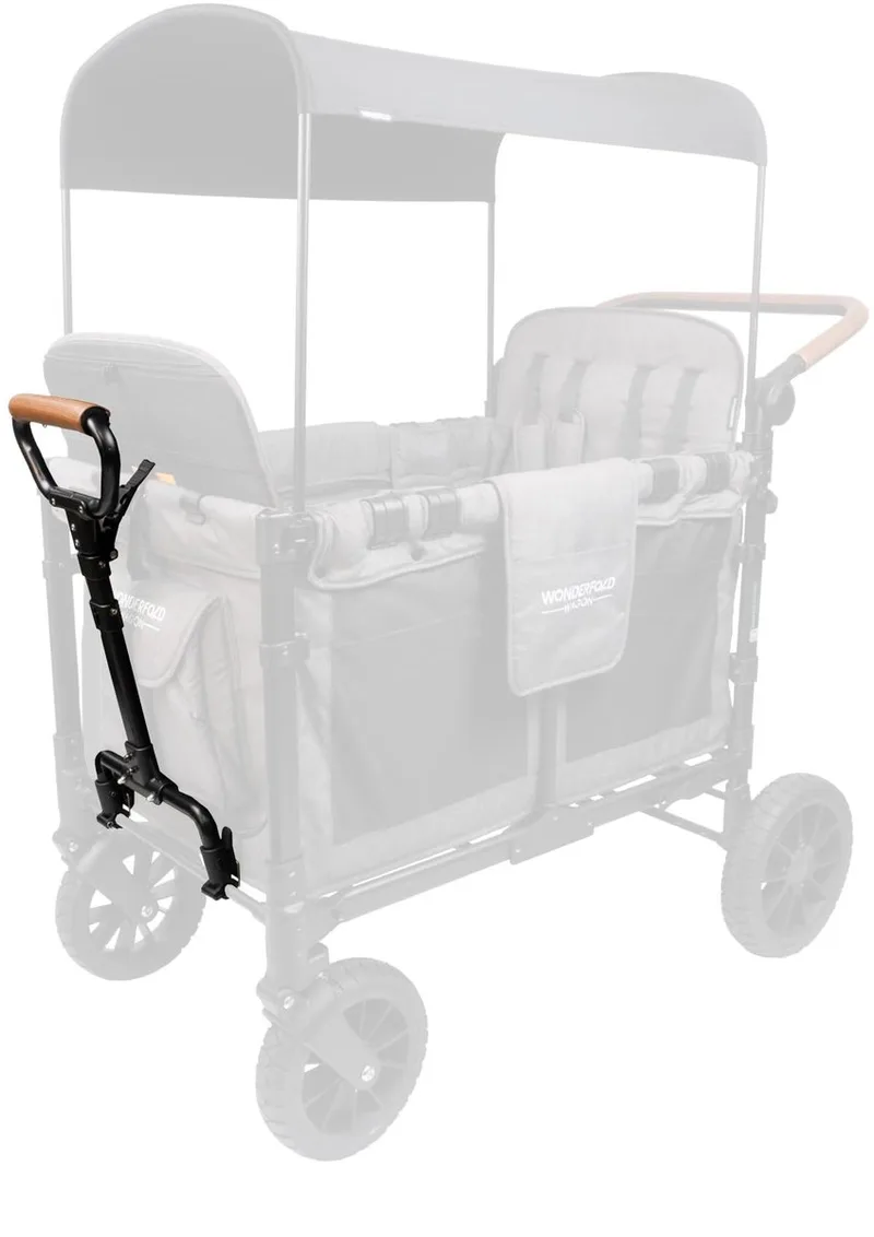 WPHA Trekhendel - Voor Kinderwagen - Handvat voor Bolderkar – Kunstleer de Wonderfold en Noir – photo produit