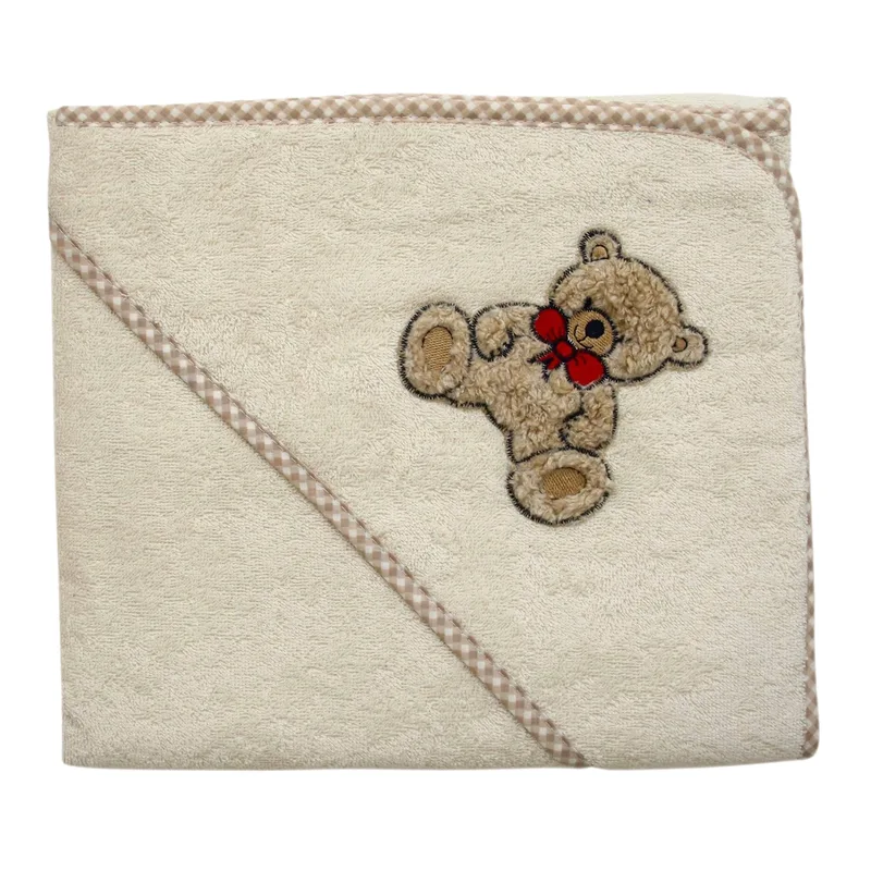 Kapuzen-Badetuch 100x100 cm mit Motiv de Wörner en Naturel, 100 × 100 mm – photo produit