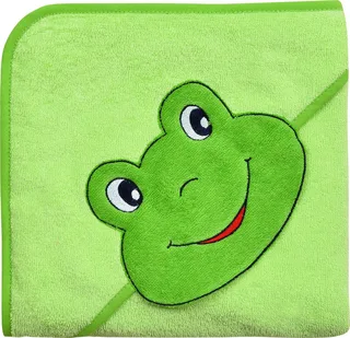 Kapuzenhandtuch Kapuzenbadetuch "Frosch", Frottier, Walk-Frottier Uni/Motiv: Frosch/Tiermotive van Wörner in Groen – productfoto 1 van 2