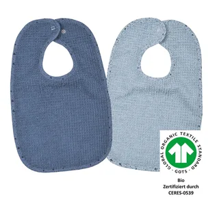 Wörner 2er-Pack Lätzchen mit Druckknopf 26x40 cm de Wörner en Bleu, 40 × 26 mm – photo produit 1 sur 2