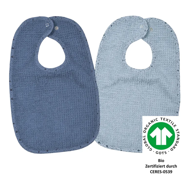 Wörner 2er-Pack Lätzchen mit Druckknopf 26x40 cm de Wörner en Bleu, 40 × 26 mm – photo produit 1 sur 2