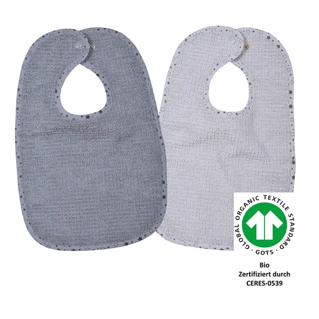 Wörner 2er-Pack Lätzchen mit Druckknopf 26x40 cm