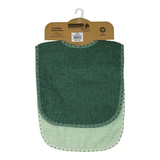Wörner 2er-Pack Lätzchen mit Druckknopf 26x40 cm de Wörner en Vert, 27 × 22 × 3 mm – photo produit 2 sur 2