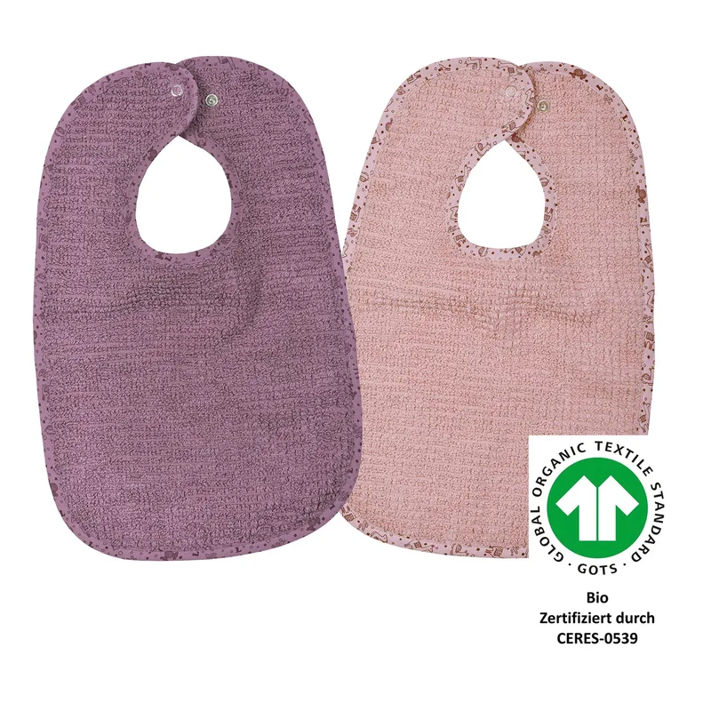 Wörner 2er-Pack Lätzchen mit Druckknopf 26x40 cm de Wörner en Rose, 40 × 26 mm – photo produit