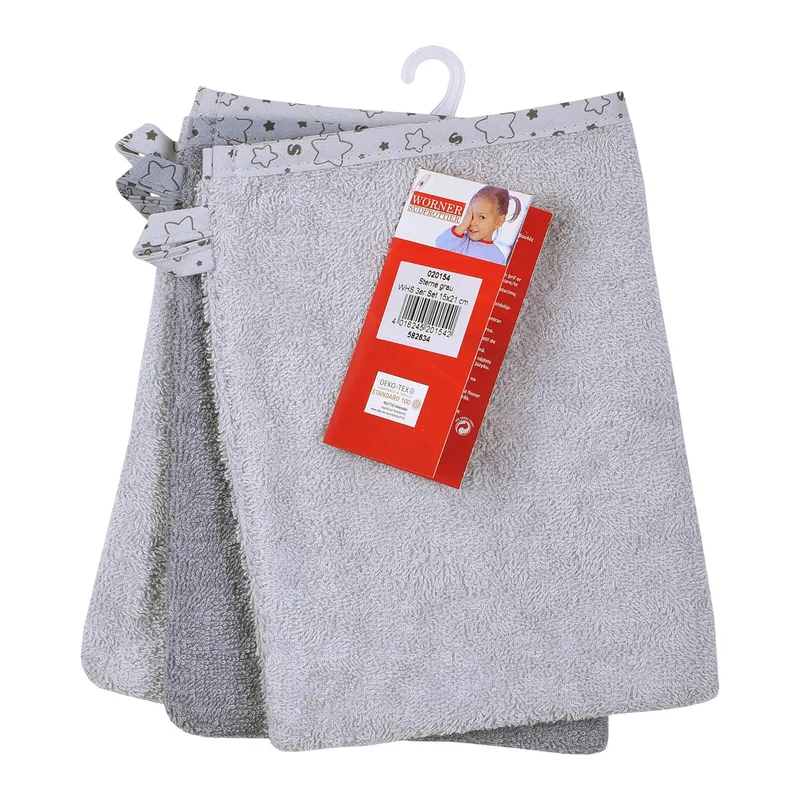 Wörner 3er-Pack Waschlappen 15x21 cm van Wörner in Grijs, 21 × 15 mm – productfoto