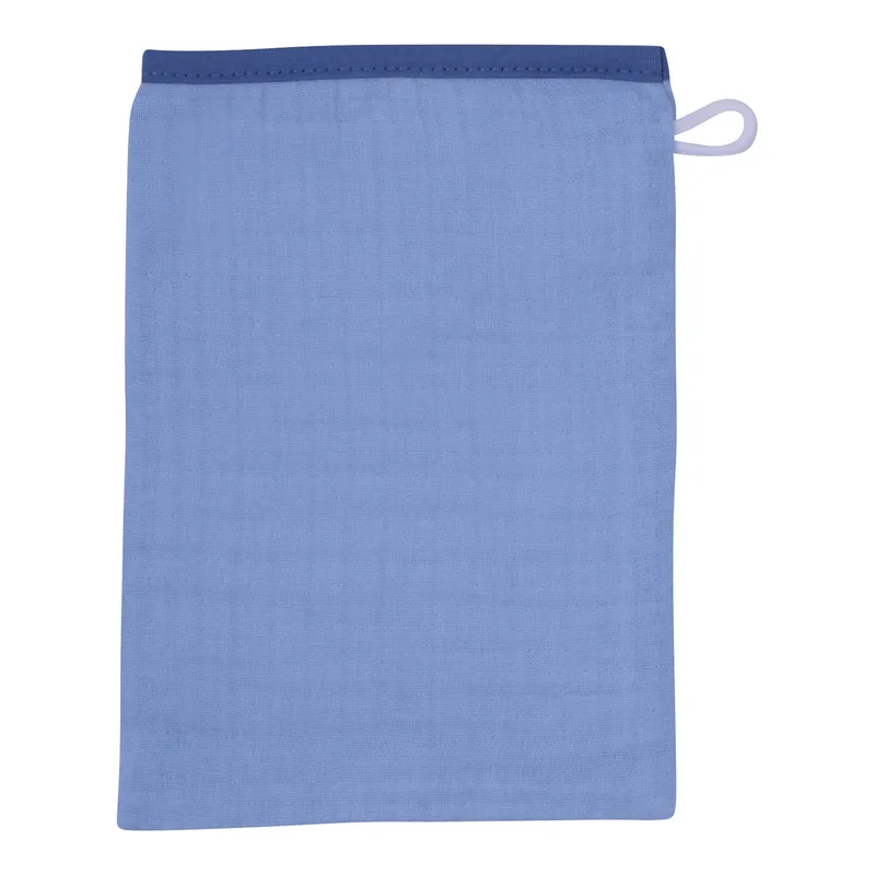 Wörner 3er-Pack Waschlappen Musselin van Wörner in Blauw, 15 × 21 mm – productfoto