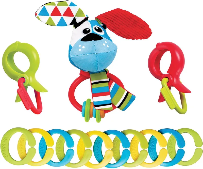 Rammelaar - One Size - Clips Rattle 'N' Links van Yookidoo in Dog – productfoto