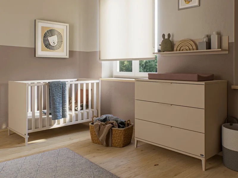 Babybett SISTER LOU in Beige, Gitterbett höhenverstellbar, Kinderbett van yuny by PAIDI in Beige, Bruin – productfoto 4 van 5