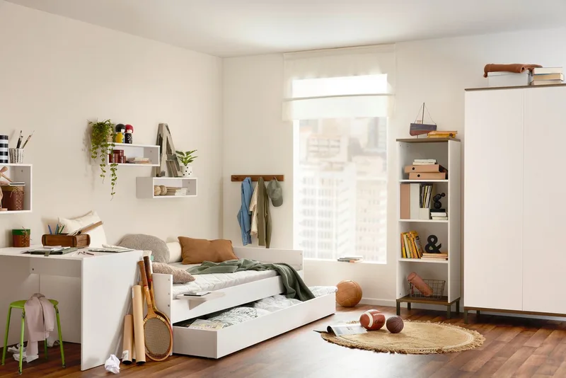 Kinderbett LOVELY ALIV mit Bettkasten, Jugendliege, bietet extra Stauraum oder zweite Liegefläche, Kojenliege Off-White van yuny by PAIDI in Wit – productfoto 2 van 5