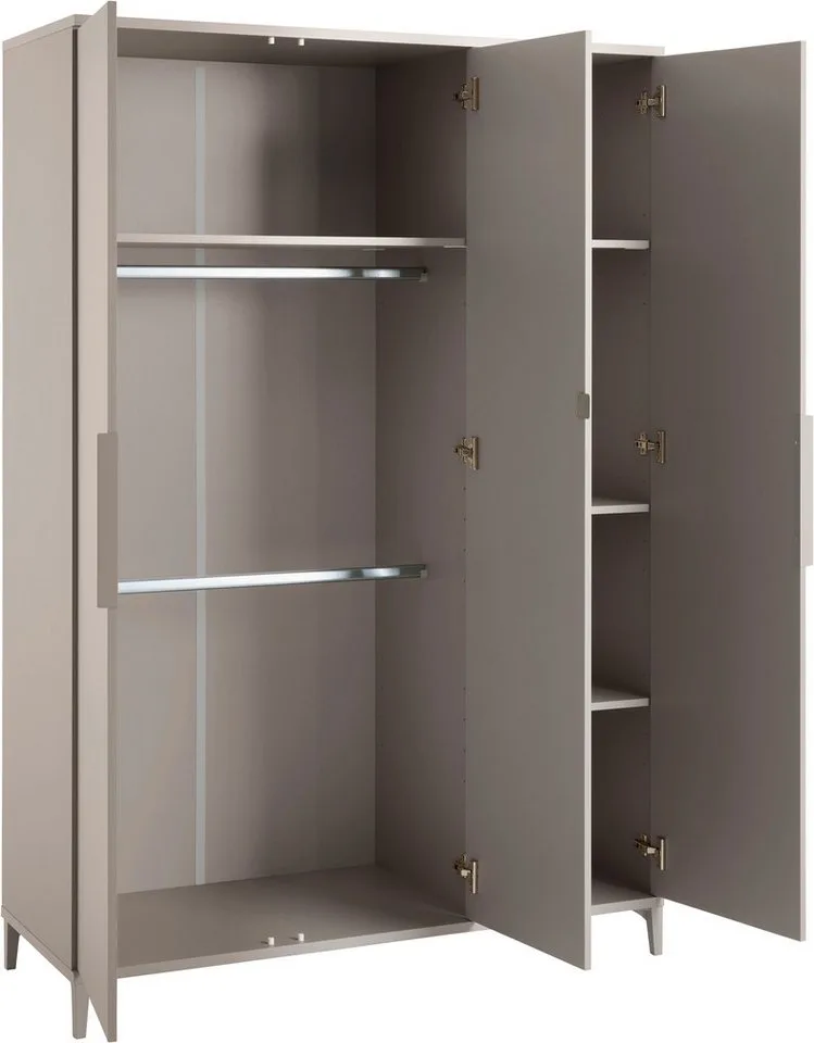 Kleiderschrank BROTHER STU inkl. Kleiderstangen und Einlegeböden (B/H/T ca. 130x195x52cm, Taupe) zertifizierte Qualität, Soft-Close van yuny by PAIDI in Bruin – productfoto 3 van 5