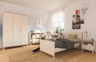 Sideboard HAZEL in Beige, 6 offene Fächer (B/H/T ca. 123/87/38 cm), modernes & stabiles Regal aus Holz, offenes Standregal van yuny by PAIDI in Beige, Bruin – productfoto 2 van 4
