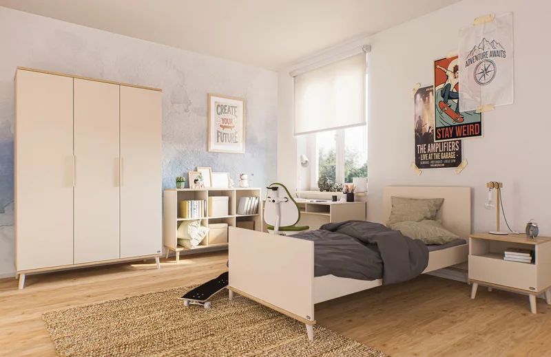 Sideboard HAZEL in Beige, 6 offene Fächer (B/H/T ca. 123/87/38 cm), modernes & stabiles Regal aus Holz, offenes Standregal van yuny by PAIDI in Beige, Bruin – productfoto 2 van 4