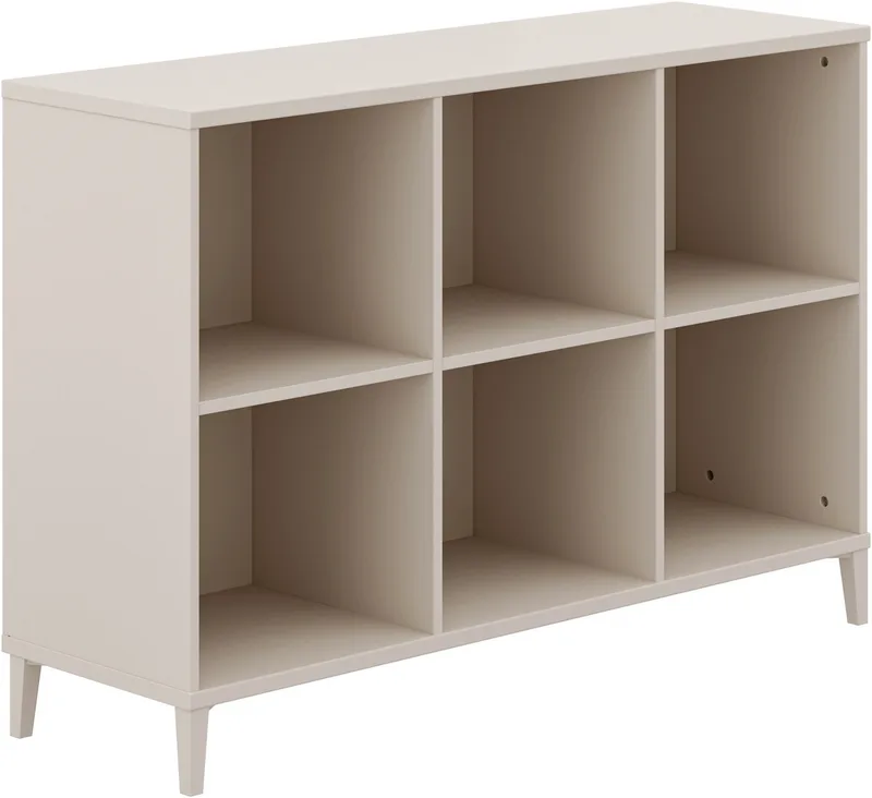Sideboard SISTER LOU mit 6 offenen Fächern, Breite 123 cm, stabiles und langlebiges Regal in Beige, geprüfte Qualität de yuny by PAIDI en Beige, Marron – photo produit 1 sur 5