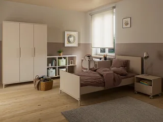 Sideboard SISTER LOU mit 6 offenen Fächern, Breite 123 cm, stabiles und langlebiges Regal in Beige, geprüfte Qualität de yuny by PAIDI en Beige, Marron – photo produit 4 sur 5
