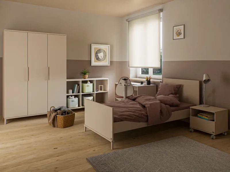 Sideboard SISTER LOU mit 6 offenen Fächern, Breite 123 cm, stabiles und langlebiges Regal in Beige, geprüfte Qualität de yuny by PAIDI en Beige, Marron – photo produit 4 sur 5