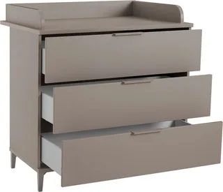 Wickelkommode BROTHER STU mit abnehmbarem Aufsatz und 3 Schubladen, Kommode in Taupe, 95 cm Breite, geprüfte Sicherheit, Soft-Close von yuny by PAIDI in Braun – Produktfoto 3 von 5