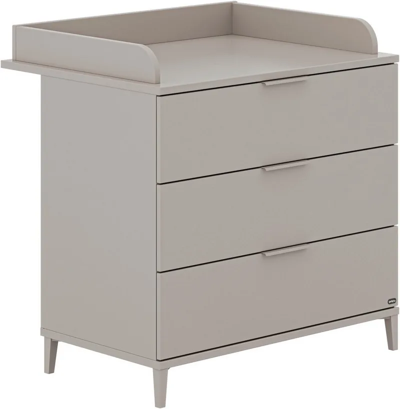 Wickelkommode BROTHER STU mit abnehmbarem Aufsatz und 3 Schubladen, Kommode in Taupe, 95 cm Breite, geprüfte Sicherheit, Soft-Close von yuny by PAIDI in Braun – Produktfoto 1 von 5