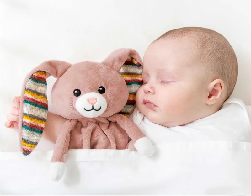 Becky het Konijn - Heartbeat & White Noise Knuffeldoekje - 35 cm de ZAZU en Rose – photo produit 2 sur 4
