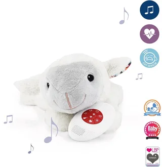 Liz - Hartslagknuffel - Muziekknuffel met huilsensor en uitneembare geluidsmodule welke hartslag en meerdere muziekjes afspeelt by ZAZU in White – product photo 1 of 4