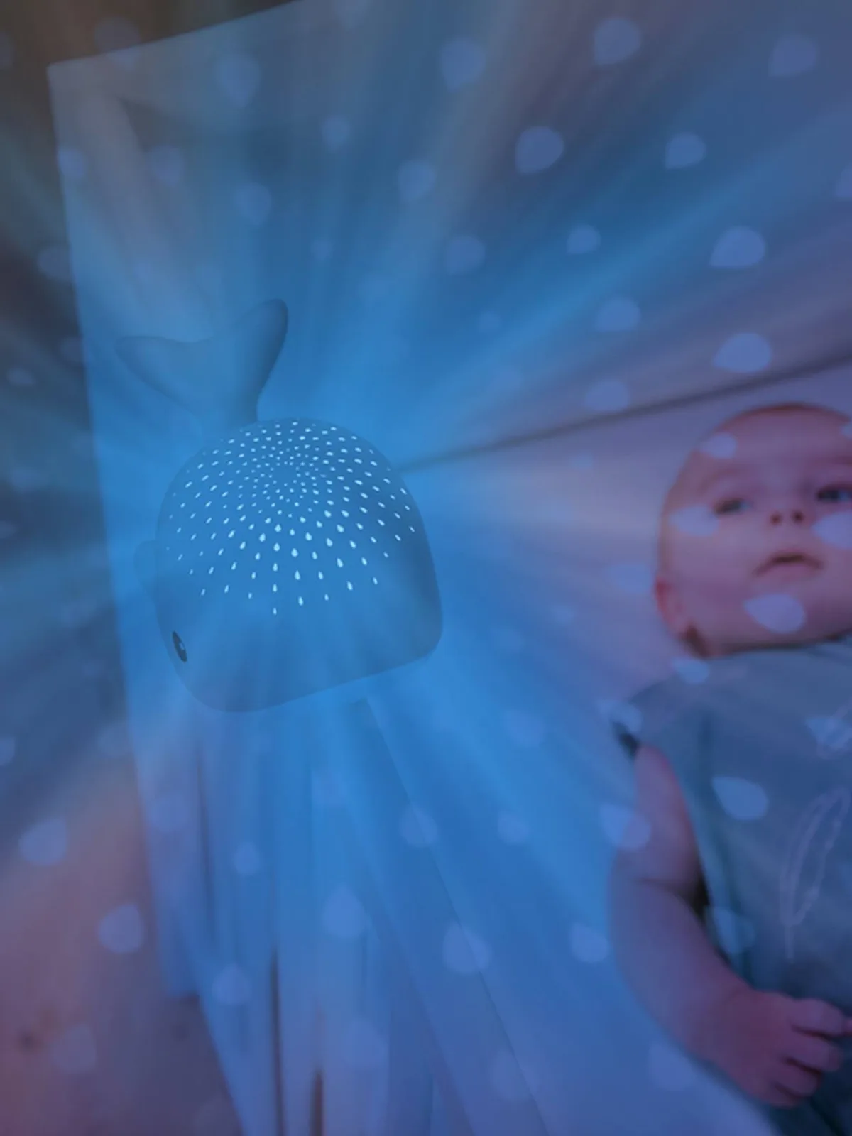 Nachtlampje Wally de walvis blauw van ZAZU – productfoto