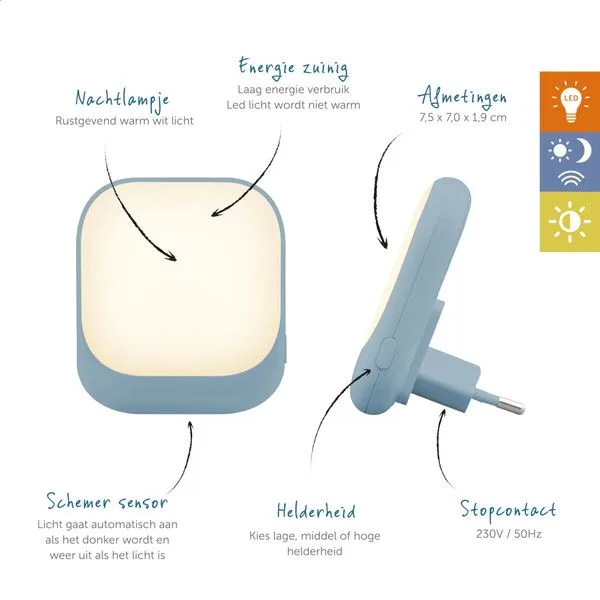 Nachtlampje ZAZU Socket Light Blue de ZAZU – photo produit 3 sur 4