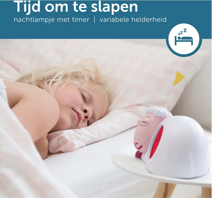 Sam Slaaptrainer Schaap Kinderwekker van ZAZU in Paars – productfoto 3 van 4