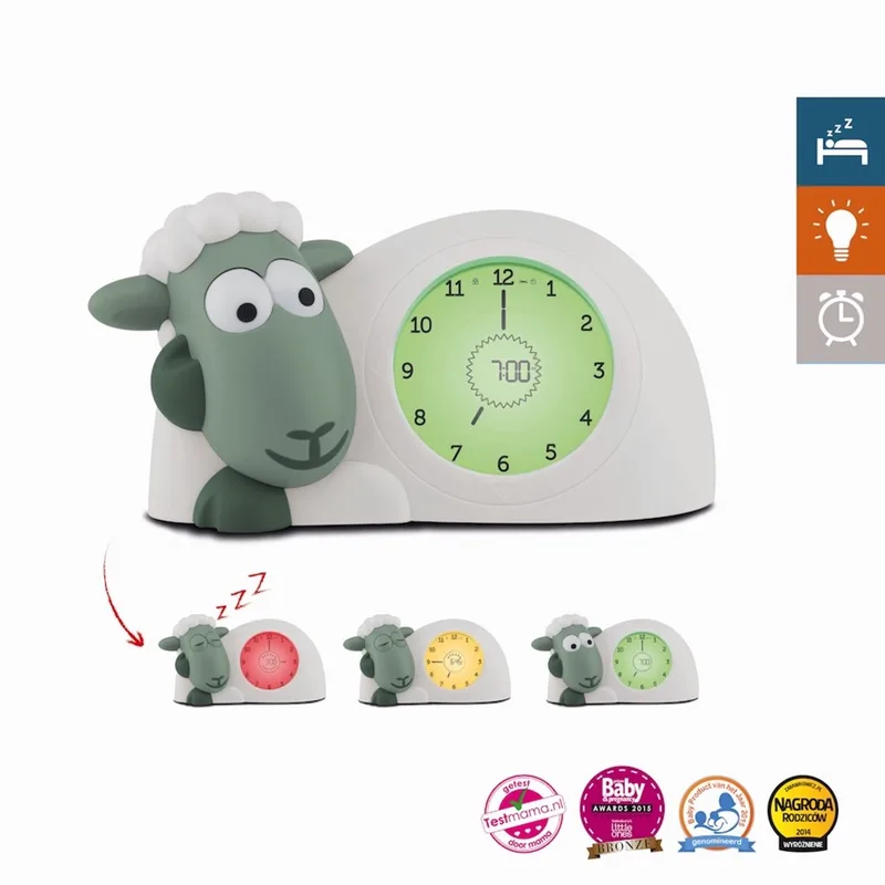 Sam Slaaptrainer Schaap Sage Kinderwekker van ZAZU in Groen, Wit – productfoto