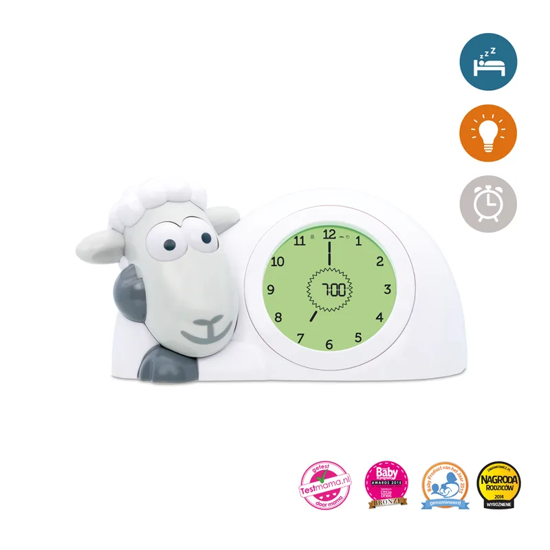 Slaaptrainer Zazu Klok Sam het Schaap Grijs van ZAZU – productfoto 1 van 4