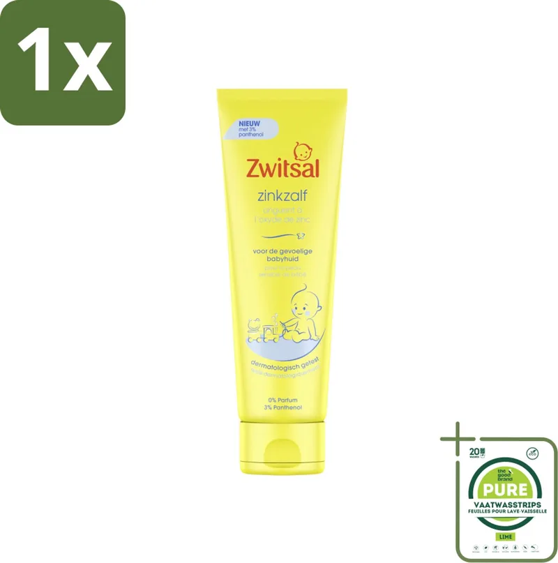 1 x Zwitsal 0% Parfum - Babyverzorging - Zinkzalf - Voor de Gevoelige Babyhuid - 100 ml - Babyhuid - Luieruitslag - Zinkzalf - Babyverzorging - Gevoelige Huid by Zwitsal – product photo