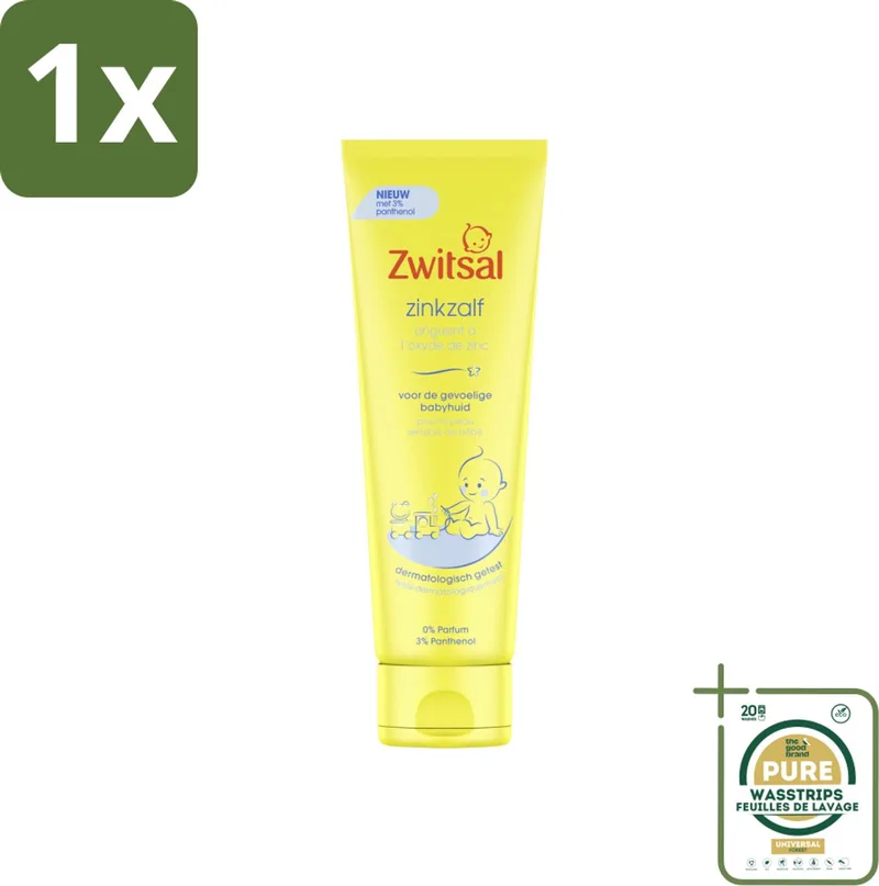 1 x Zwitsal 0% Parfum - Babyverzorging - Zinkzalf - Voor de Gevoelige Babyhuid - 100 ml- Babyhuid Verzorging - Luieruitslag - Zwitsal Zinkzalf - Gevoelige Huid - Natuurlijke Ingrediënten de Zwitsal – photo produit