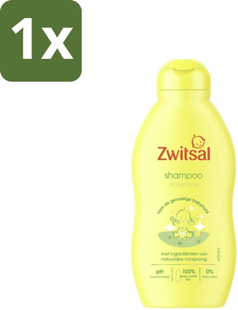 1 x Zwitsal - Baby Shampoo - Natuurlijk Zonder SLES - 200 ml - Baby Shampoo - Zwitsal Baby Shampoo - Mild Baby Shampoo - Baby Haar Verzorging - Anti-prik Shampoo från Zwitsal – produktbild