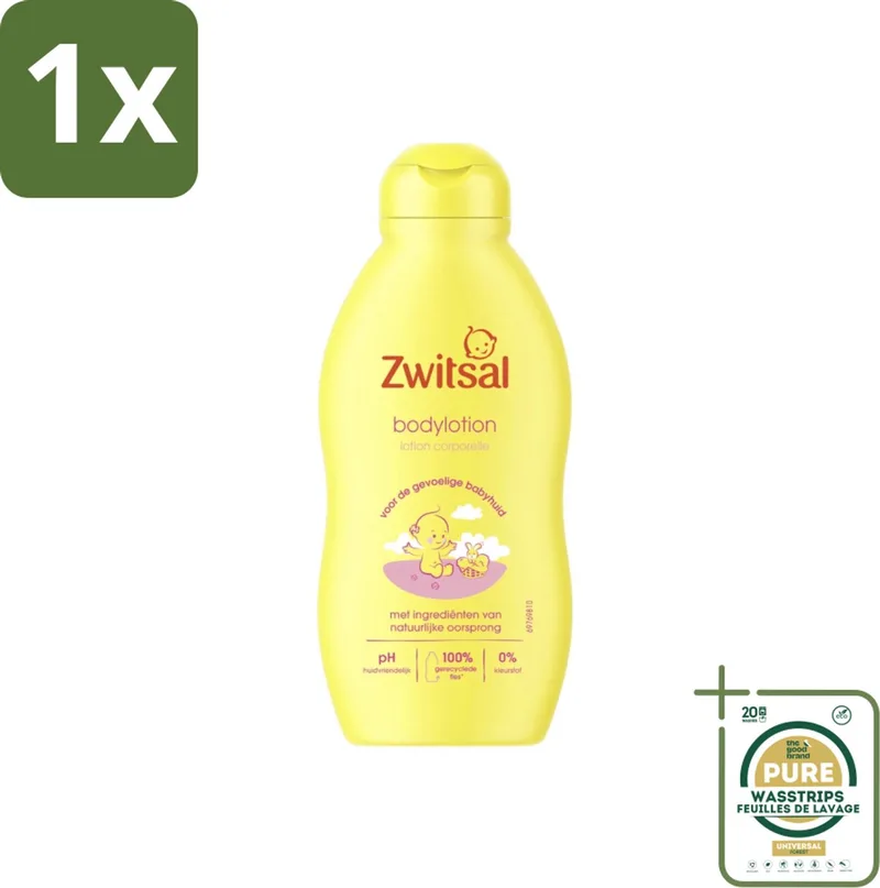 1 x Zwitsal - Babyverzorging - Bodylotion - Voor de Gevoelige Babyhuid - 200 ml- Babyhuid Verzorging - Baby Bodylotion - Zwitsal Bodylotion - Gevoelige Huid - Hydraterende Bodylotion från Zwitsal – produktbild