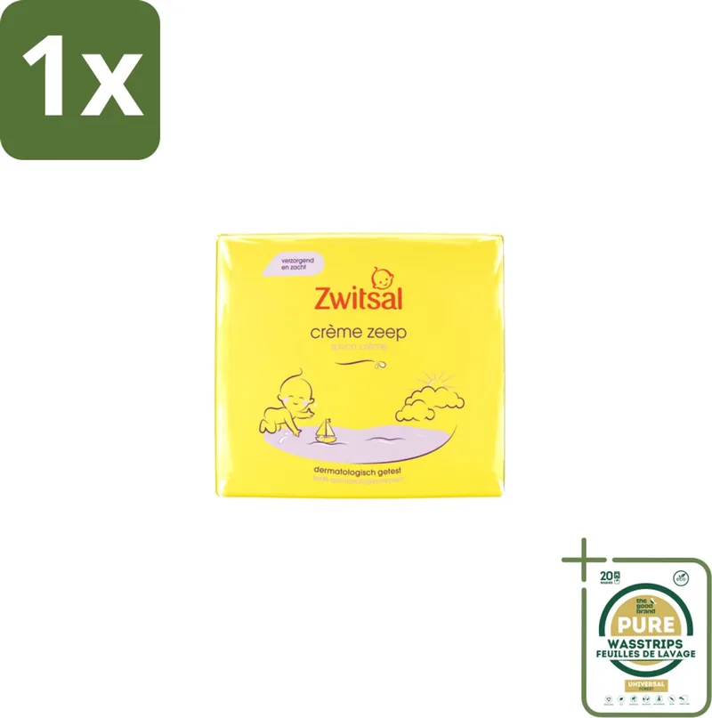 1 x Zwitsal - Babyverzorging - Crème Zeep - Milde & Voedende Reiniging - 180 g- Babyhuid Verzorging - Crème Zeep - Zwitsal - Huidbescherming - Uitdroging Voorkomen de Zwitsal – photo produit