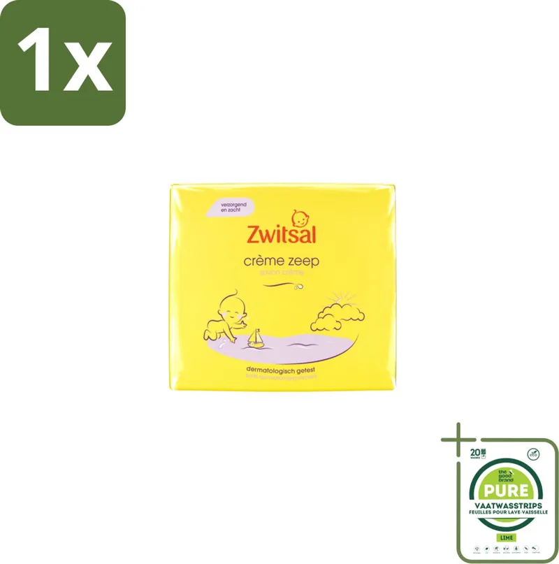 1 x Zwitsal - Babyverzorging - Crème Zeep - Milde & Voedende Reiniging - 180 g - Babyzeep - Babyhuid - Milde Reiniging - Voedende Zeep - Zwitsal by Zwitsal – product photo