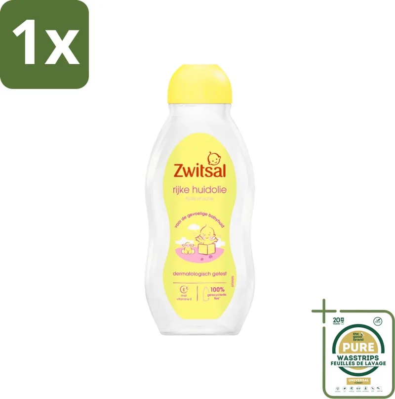 1 x Zwitsal - Babyverzorging - Rijke Huidolie Avocado - Voor de Gevoelige Babyhuid - 200 ml- Babyolie - Gevoelige Huid - Avocadoolie - Babyhuid Verzorging - Babymassage de Zwitsal – photo produit