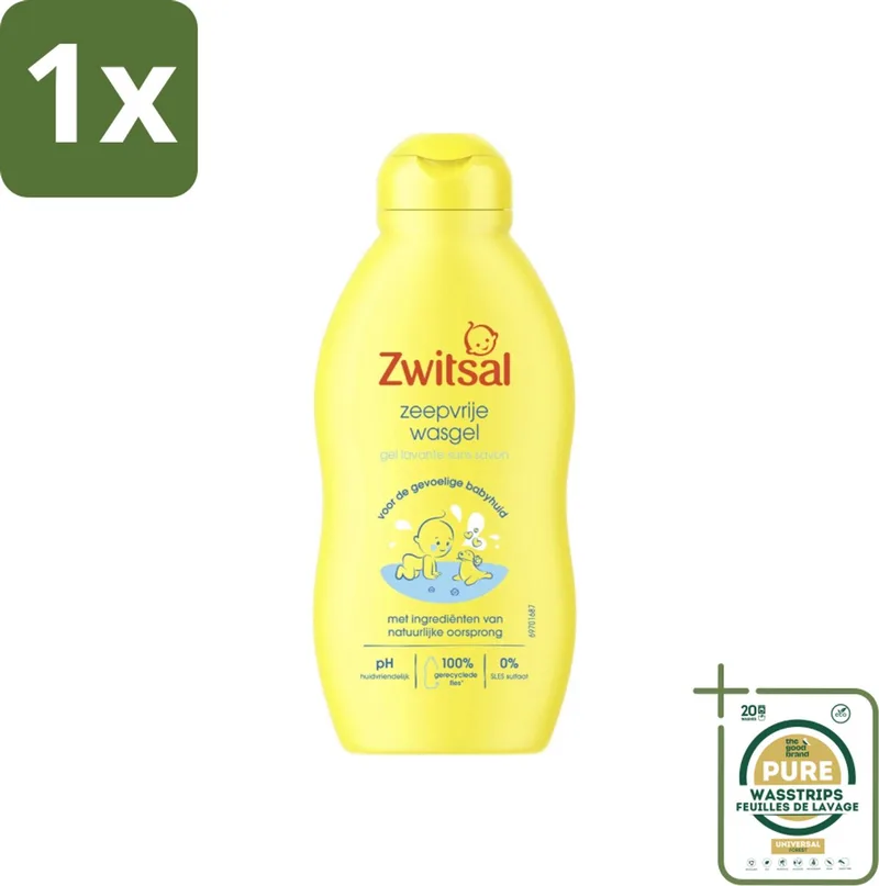 1 x Zwitsal - Babyverzorging - Zeepvrije Wasgel - Voor de Gevoelige Babyhuid - 200 ml- Babyhuid Verzorging - Zeepvrije Wasgel - Baby Wasgel - Gevoelige Huid - Anti-prik Wasgel by Zwitsal – product photo
