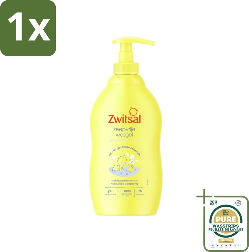 1 x Zwitsal - Babyverzorging - Zeepvrije Wasgel - Voor de Gevoelige Babyhuid - 400 ml- Babywasgel - Zeepvrije Wasgel - Babyhuid Verzorging - Milde Wasgel - Gevoelige Huid by Zwitsal – product photo