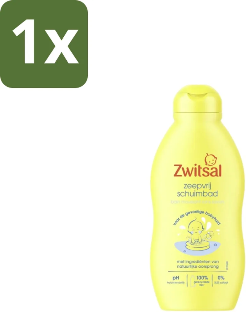 1 x Zwitsal - Zeepvrij Schuimbad - Voor een Zachte Babyhuid - 200 ml - Babyhuid Verzorging - Zeepvrij Schuimbad - Schuimbad Voor Baby - Mild Badschuim - Huidvriendelijk Schuimbad de Zwitsal – photo produit