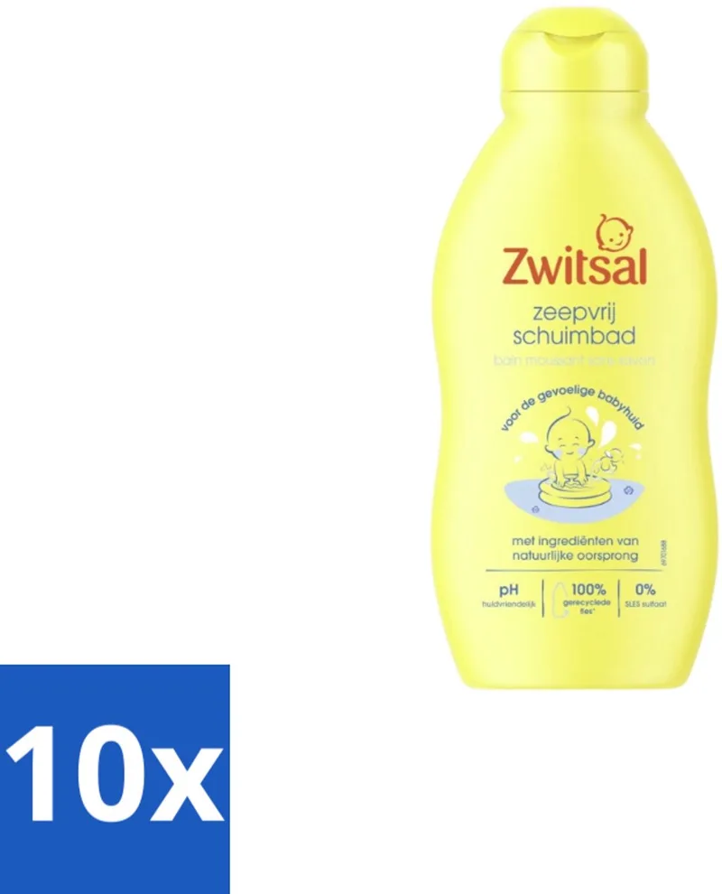 10 x Zwitsal – Schuimbad – Zeepvrij – 200 ml - Baby Bad - Zeepvrij Schuimbad - Babyhuid Verzorging - Babyhuid Bescherming - Schuimbad Baby by Zwitsal – product photo