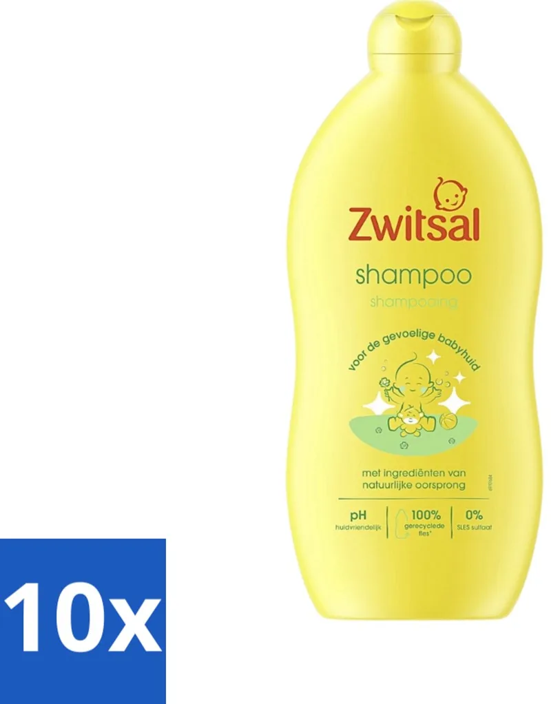 10 x Zwitsal - Shampoo - Mild - Voor Dagelijks Gebruik - 700 ml - Baby Shampoo - Mild Shampoo - Anti-prik Shampoo - Zwitsal Shampoo - Baby Haar Reinigen van Zwitsal – productfoto