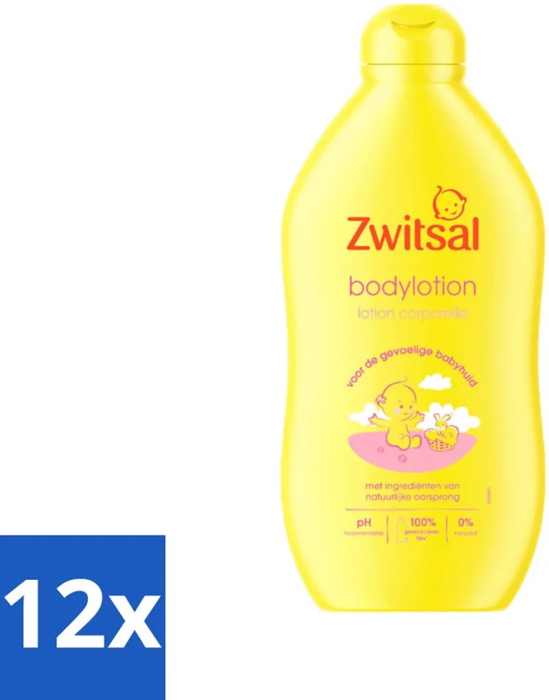 12 x Zwitsal - Babyverzorging - Bodylotion - Extra Verzorgend en Zacht - 400 ml - Babylotion - Babyhuid - Verzorgende Lotion - Hydraterende Lotion by Zwitsal – product photo