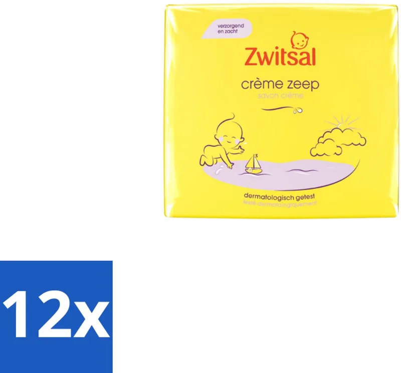 12 x Zwitsal - Babyverzorging - Crème Zeep - Milde & Voedende Reiniging - 180 g - Babyzeep - Babyhuid - Milde Reiniging - Voedende Zeep by Zwitsal – product photo