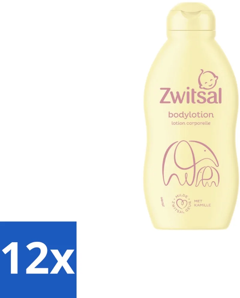 12 x Zwitsal – Bodylotion – Verzorgend – 200 ml - Baby Lichaamsverzorging - Babyhuid by Zwitsal – product photo