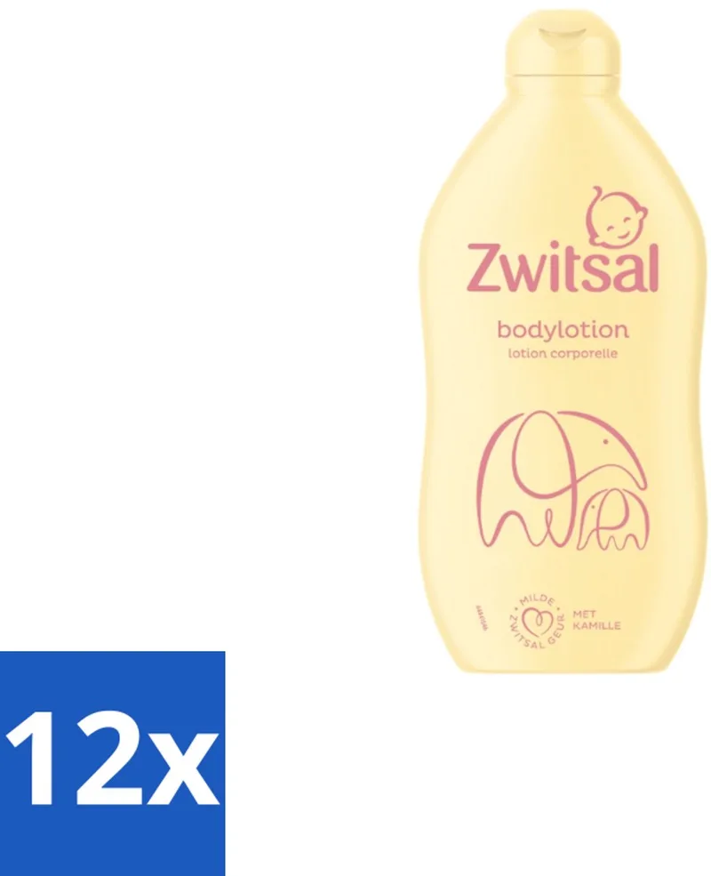 12 x Zwitsal – Bodylotion – Verzorgend – 400 ml - Babyhuid Verzorging - Kinderhuid Verzorging - Gevoelige Huid - Droge Huid - Bodylotion by Zwitsal – product photo