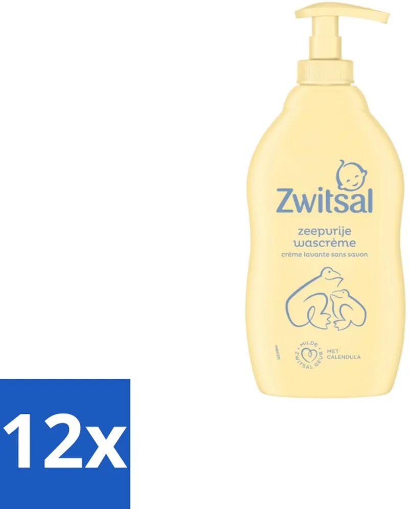 12 x Zwitsal – Wascrème – Zeepvrij – 400 ml - Babywasmiddel - Zeepvrije Wascrème by Zwitsal – product photo